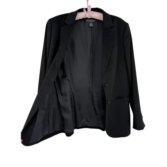 Brooks Brothers Loro Piana Black Italian Luxury Cashmere Blazer Jacket Workwear - Picture 11 of 16